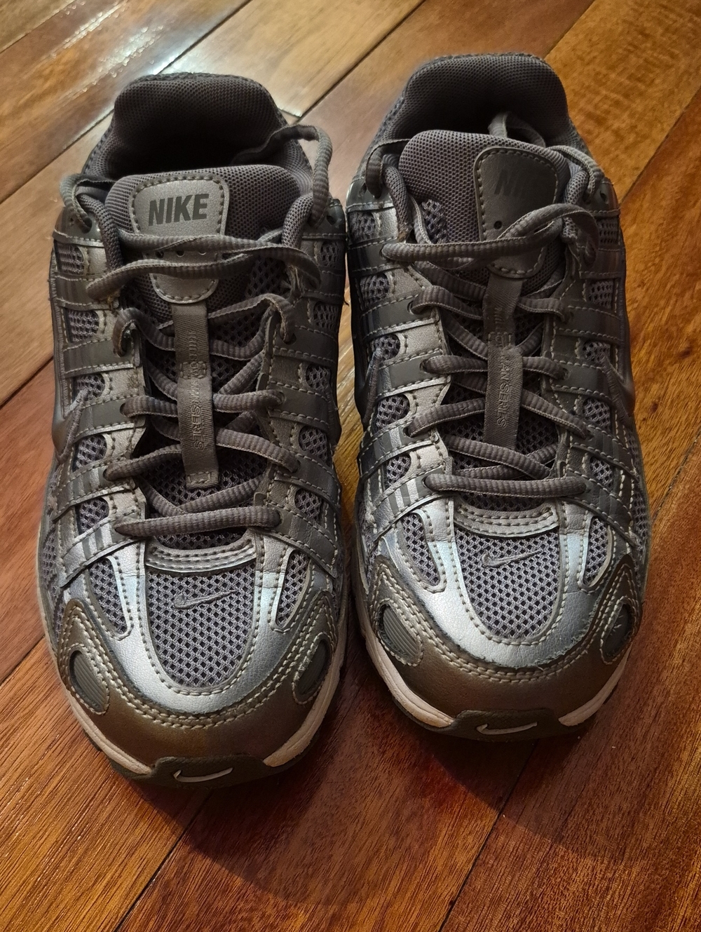 Nike Kids' Gray and Silver Mesh Sneakers